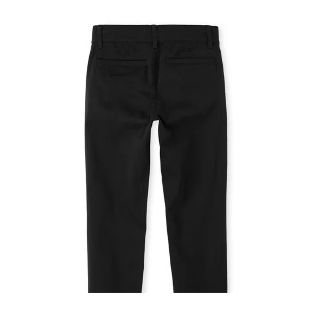 The Children's Place Boys Uniform Chino Pants Size 5 Black Stretch Skinny Fit